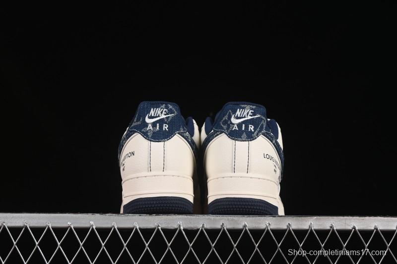 Nike Air Force 1 '07 Low LV Collaboration Dual-Tone Blue Denim Hook Low-Top Casual Sneakers - YX5066-342