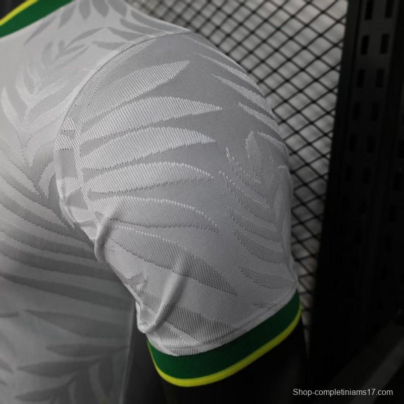 Player Version 2025 Brazil White with Rooster Print Jersey