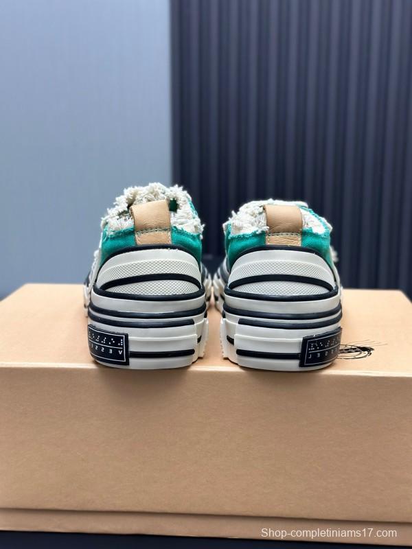 2025 Unisex XVESSEL Green White Canvas Low-Top Vulcanized Sneakers AS00240