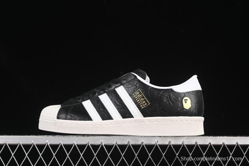 Adidas Bape Superstar Casual Sneakers with Shell Toe Design - JQ3666