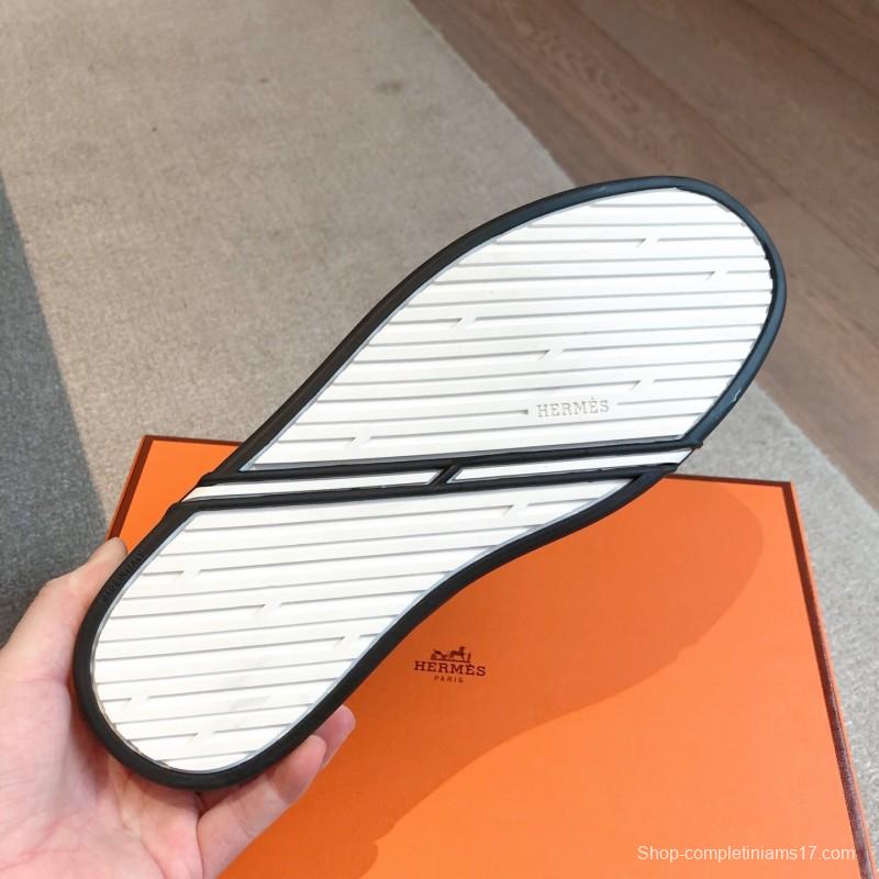 2025 Men Hermès Black Leather Sneakers AS00380