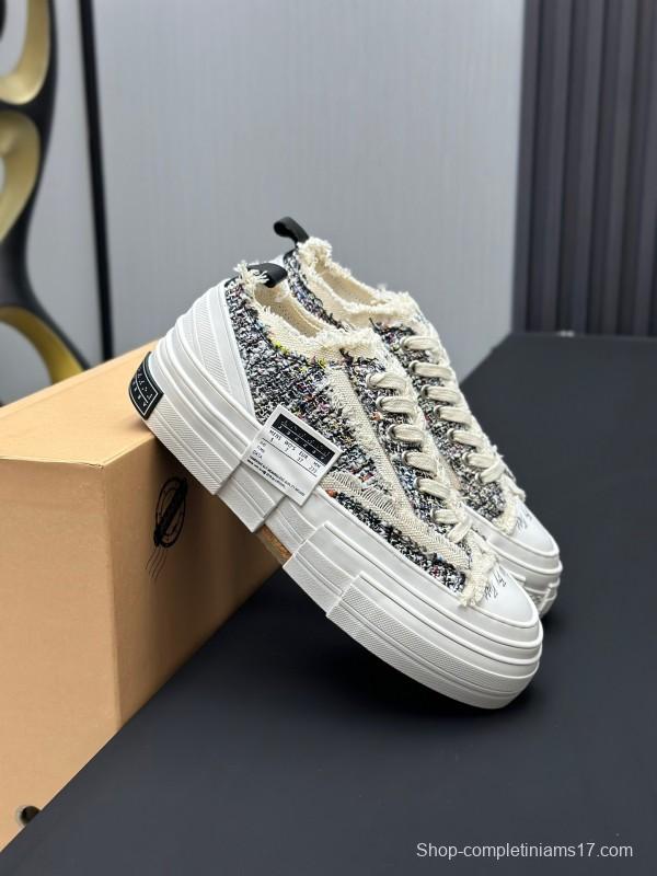 2025 Unisex XVESSEL White Black Canvas Plimsolls Vulcanized AS00260