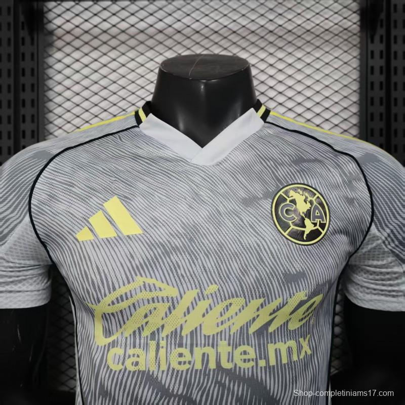 Player Version 25/26 Club America Grey with Diagonal Stripe Pattern Jersey