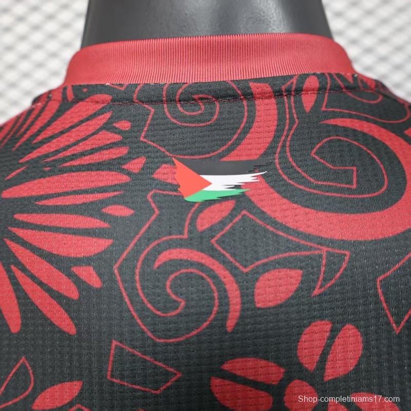 Player Version 25/26 FC Palestine Red with Traditional Floral Pattern Jersey
