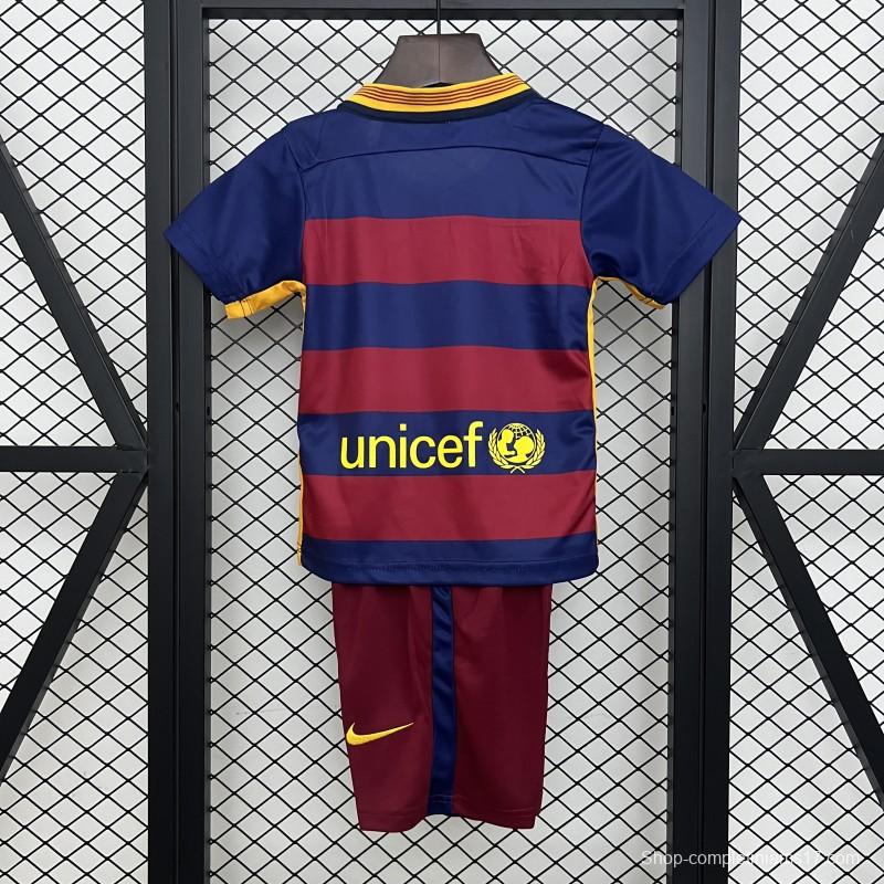 Retro 15/16 Kids Barcelona Home Size 16-28 Jersey