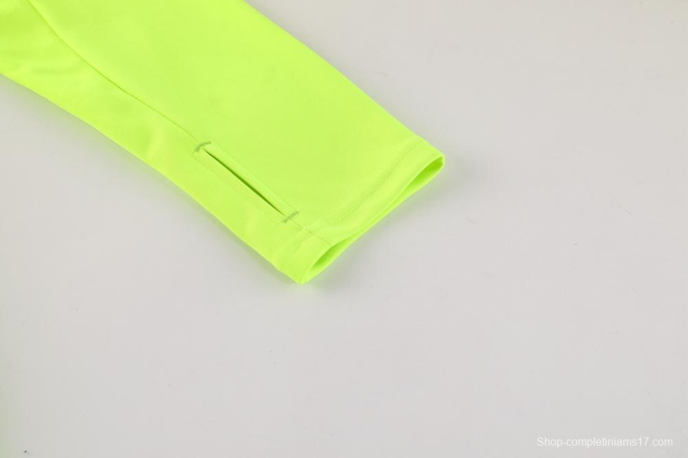 2025 Adidas Purple/Neon Green Half Zipper Jacket +Long Pants