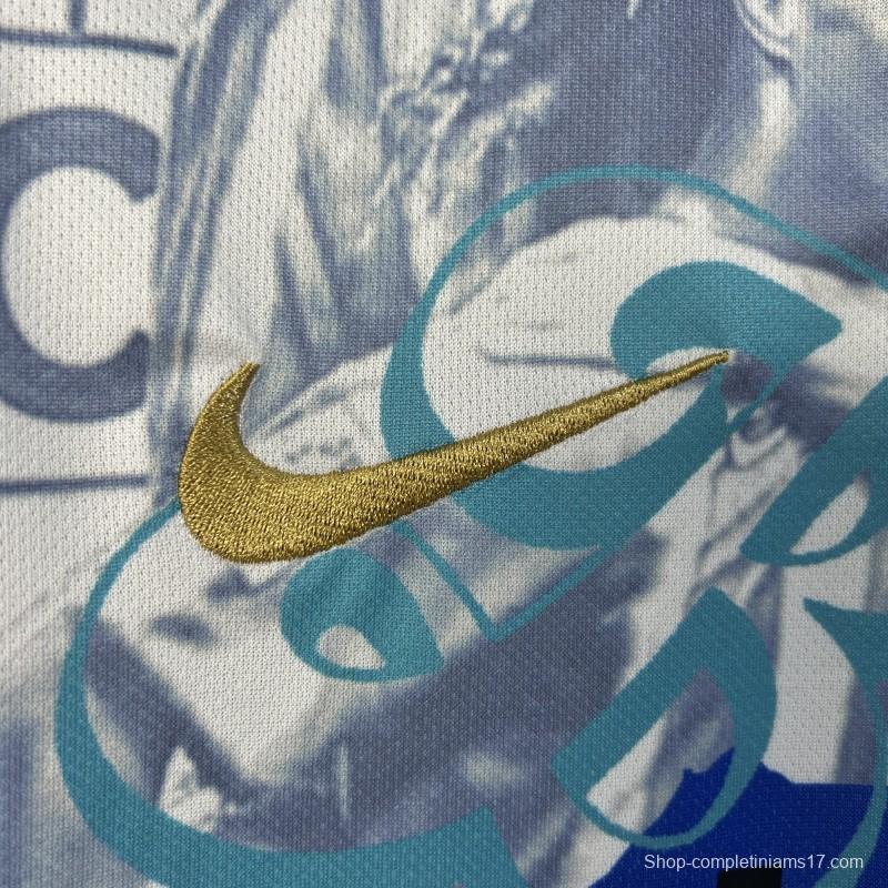 25/26 FC Barcelona White with Collage Art Jersey