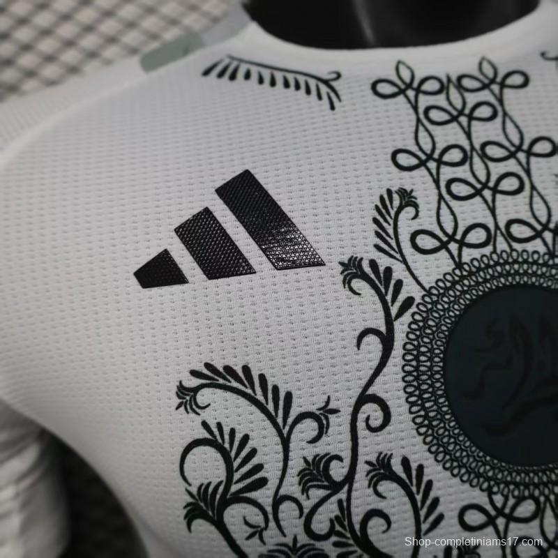 Player Version 2025 Algeria White with Traditional Pattern Jersey