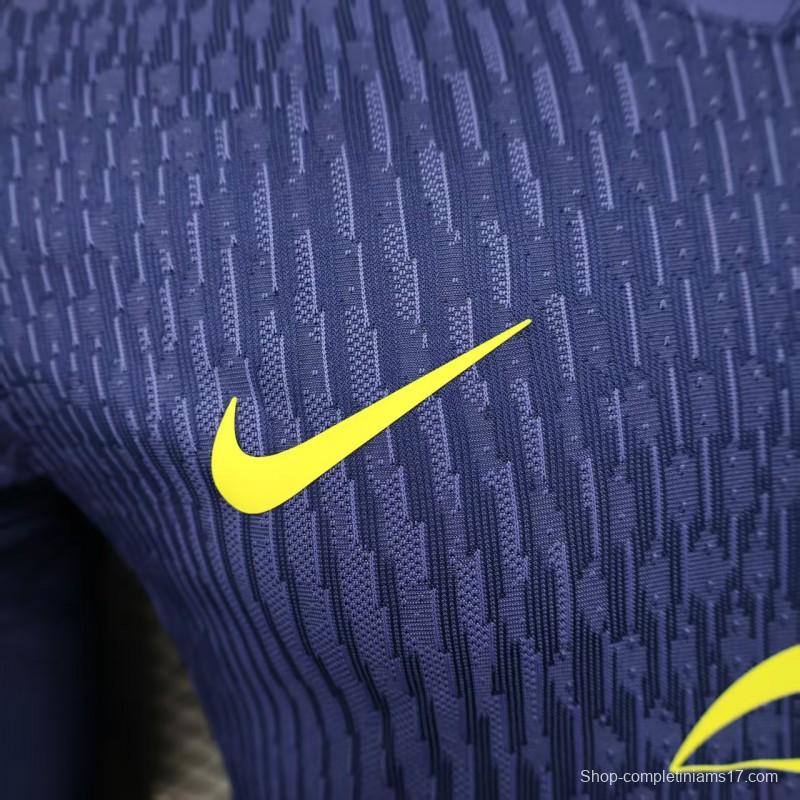 Player Version 25/26 Atletico Madrid Away Blue Long Sleeve Jersey