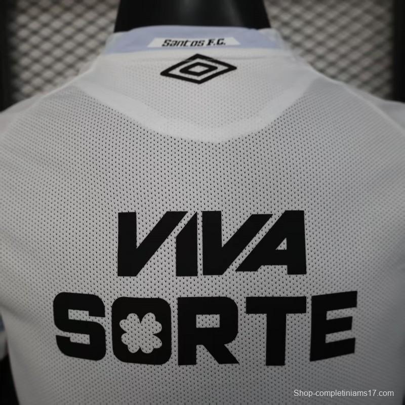 Player Version 25/26 Santos Home Jersey With Full Sponsors