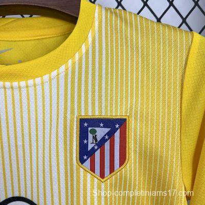 2025/26 Kids Atletico Madrid Yellow Goalkeeper Jersey