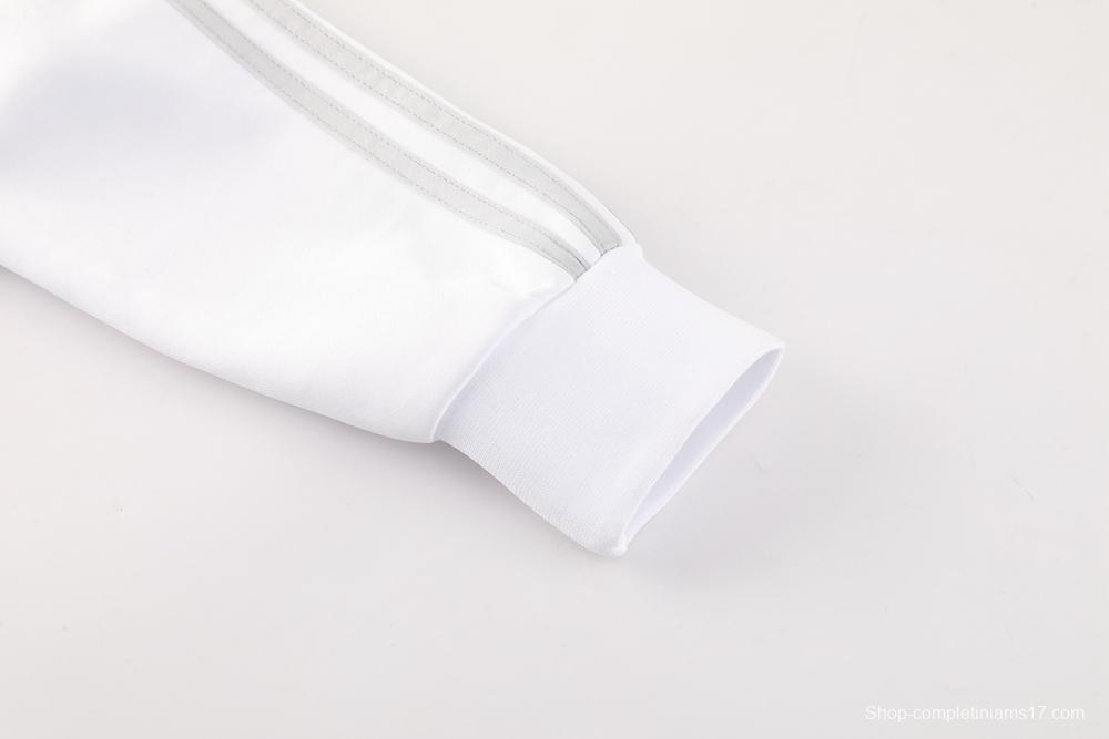 25/26 Real Madrid Grey/White Full Zipper Jacket + Long Pants