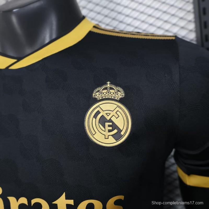 Player Version 25/26 Real Madrid Black with Gold Trim Jersey