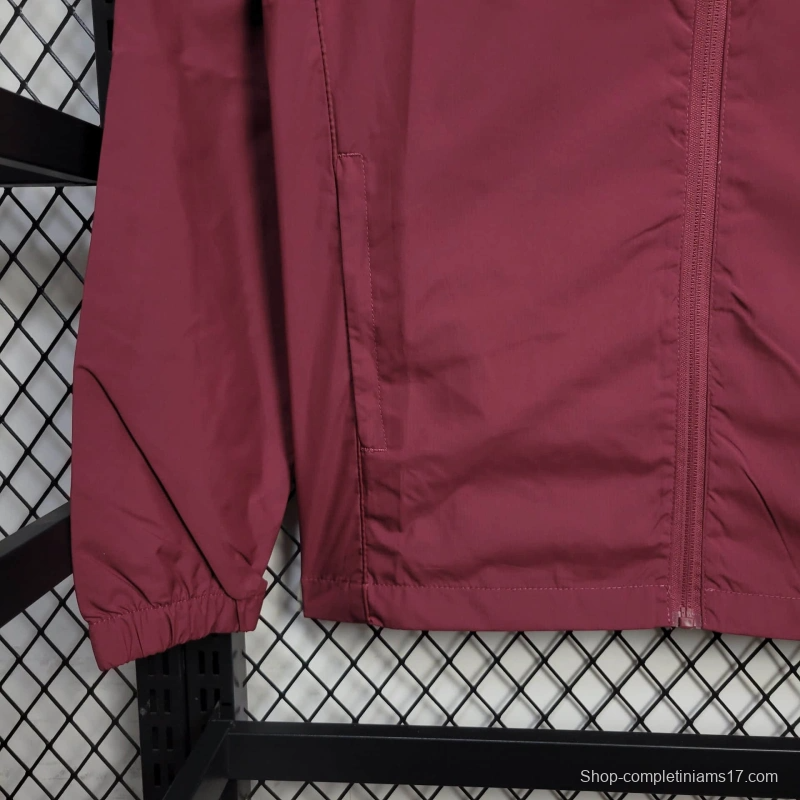 25/26 Bayern Munich Jacket Wine Windbreaker