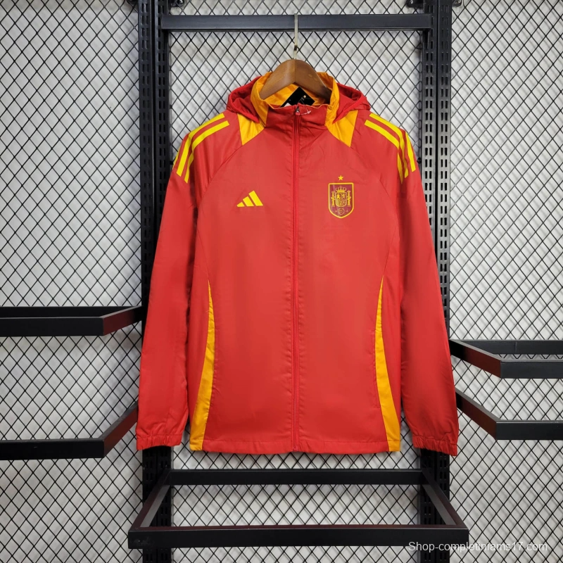 2025 Spain Jacket Red Windbreaker