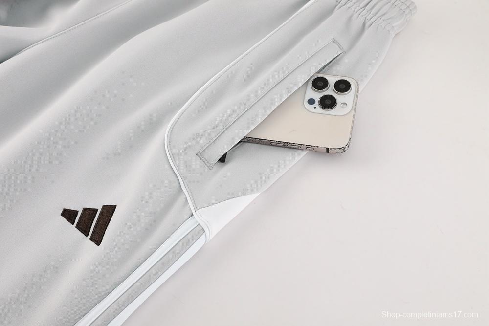 25/26 Real Madrid Grey Full Zipper Jacket + Long Pants