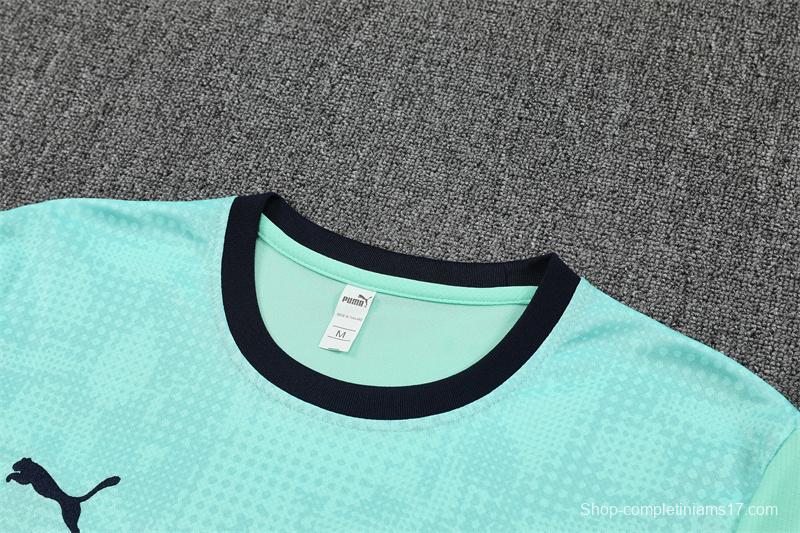 25/26 Olympique de Marseille Lake Blue Camouflage with XS Short Sleeve+Soccer Shorts