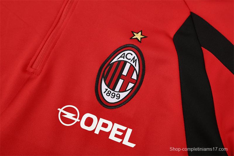 Retro 05/06 AC Milan Red Half Zipper Jacket+Long Pants