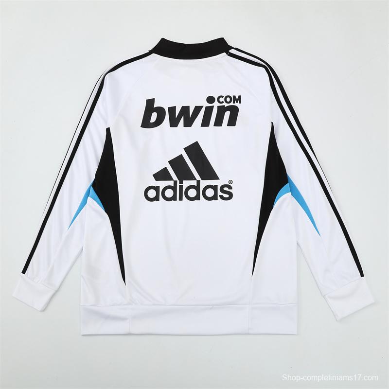 Retro 08/09 Real Madrid White Half Zipper Jacket