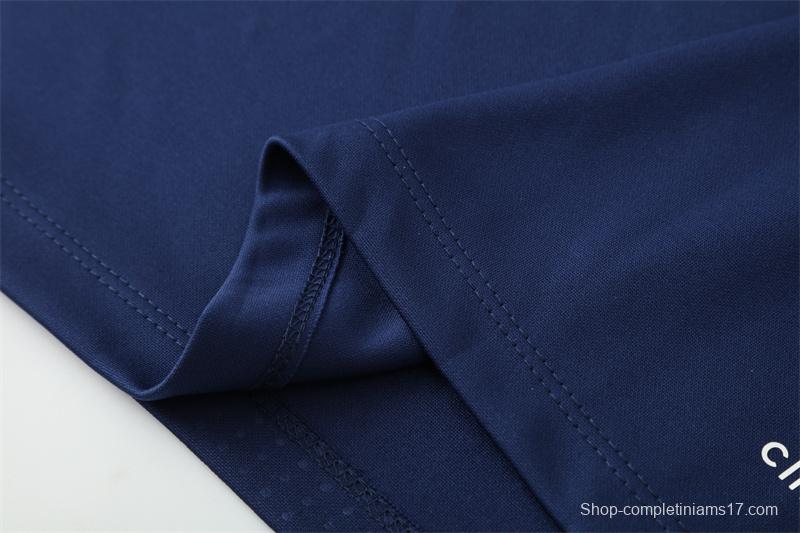 Retro 16/17 Real Madrid Royal Blue Half Zipper Jacket