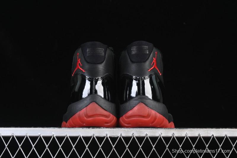 Nike Air Jordan 11 Retro Black Red Basketball Shoes - 378037-326