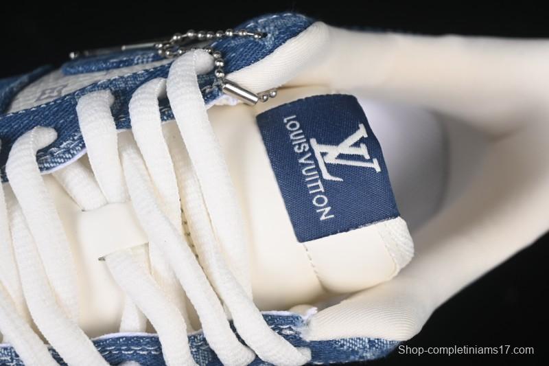 Nike Air Force 1 '07 Low LV Collaboration White Navy Blue Casual Sneakers - YF9511-813