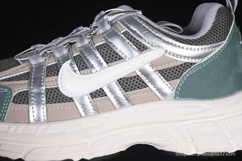 Nike P-6000 Retro Casual Sports Kids Shoes - Gray Green White Swoosh