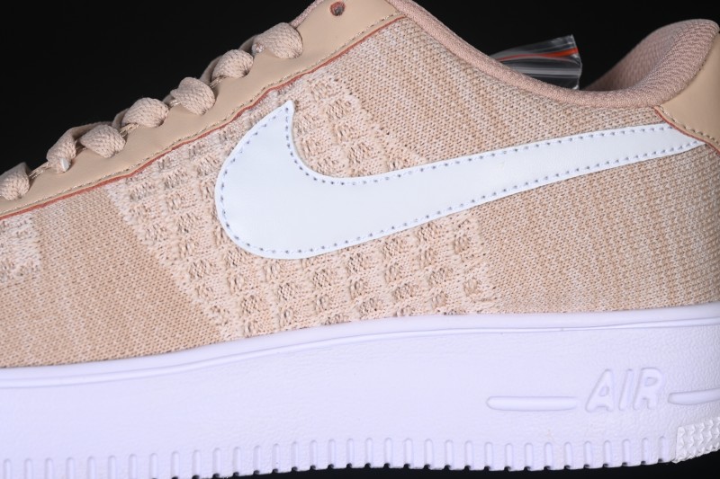 Nike Air Force 1'07 Low Knit Khaki Casual Sneakers - CI0051-200