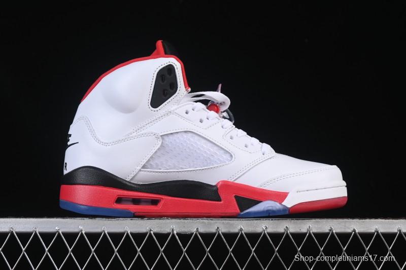 Nike Air Jordan 5 Retro Fire Red Black Tongue Basketball Shoes - HQ7978-101