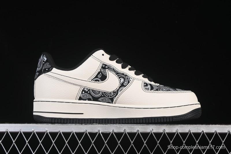 Nike Air Force 1'07 Low Cashew Flower Classic White Black Low-Top Casual Sneakers - ZD1988-005