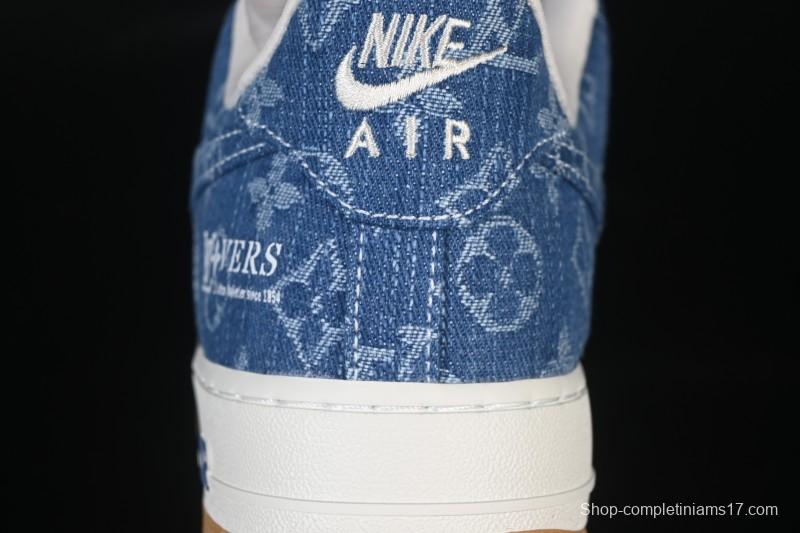 Nike Air Force 1 '07 Low LV Collaboration White Navy Blue Casual Sneakers - YF9511-813