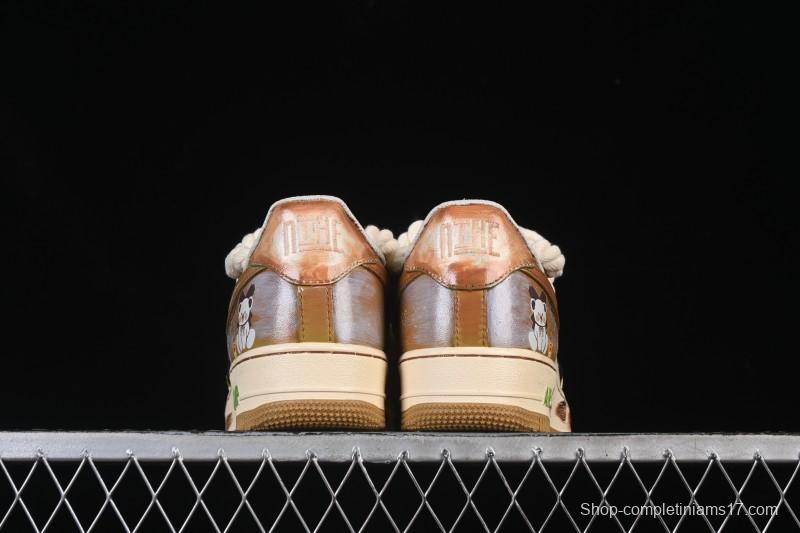 Nike Air Force 1 '07 Low Milk Coffee Bear Hand-Drawn Doodle Casual Sneakers - XL2321-666