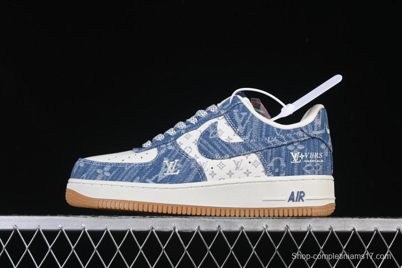 Nike Air Force 1'07 Low LV Collaboration White Denim Blue Casual Sneakers - YF9511-815