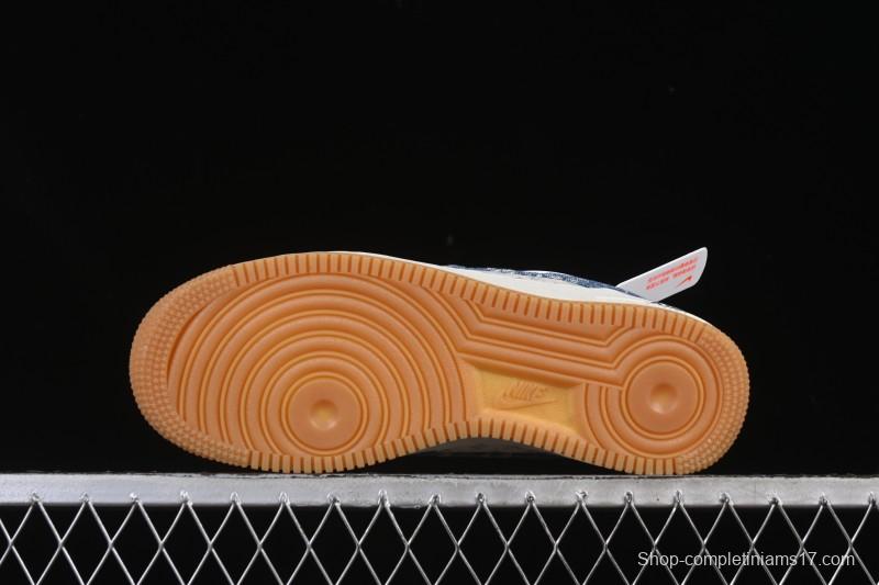 Nike Air Force 1'07 Low LV Collaboration White Denim Blue Casual Sneakers - YF9511-815