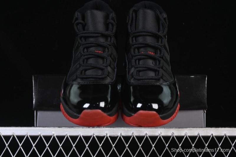 Nike Air Jordan 11 Retro Black Red Basketball Shoes - 378037-326