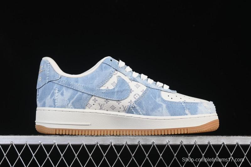Nike Air Force 1 '07 Low Levi's White Light Blue Casual Sneakers - YF9511-814