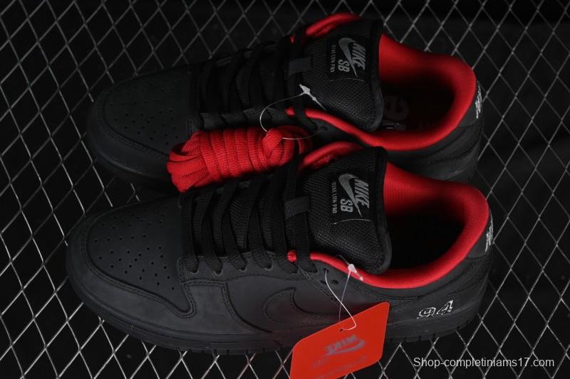 Nike Supreme x Nike SB Dunk Low Ocean Fog Limited Edition Black Warrior Low Top Casual Skate Shoes - HQ8487-001