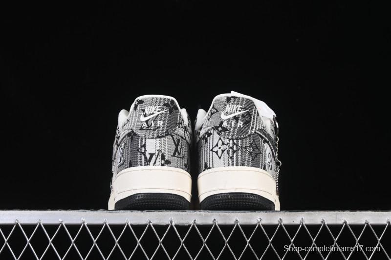 Nike Air Force 1 '07 Low LV Collaboration Gray Floral Canvas Casual Sneakers - DF0188-077