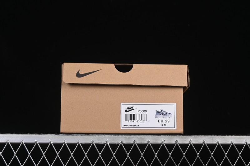 Nike P-6000 Retro Casual Sports Kids Shoes - Silver White Swoosh