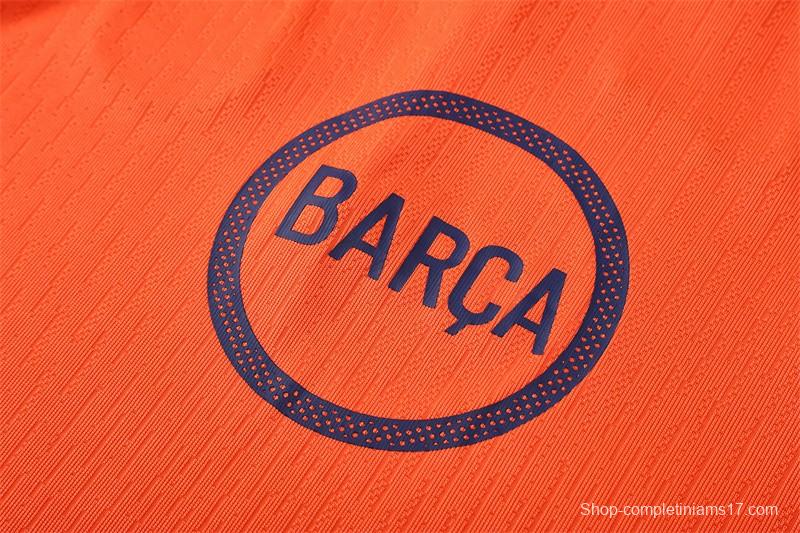 Player Version 25/26 Barcelona Orange T90 Half Zipper Jacket+Long Pants