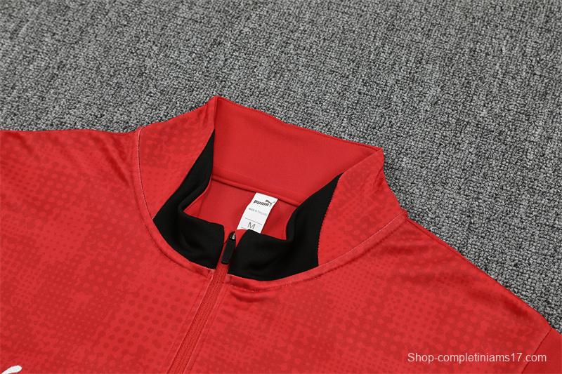 25/26 AC Milan Red Camouflage Half Zipper Jacket+Long Pants