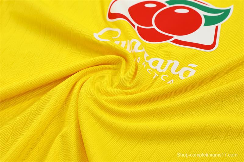 Player Version 25/26 Brazil Yellow Half Zipper Jacket+Long Pants