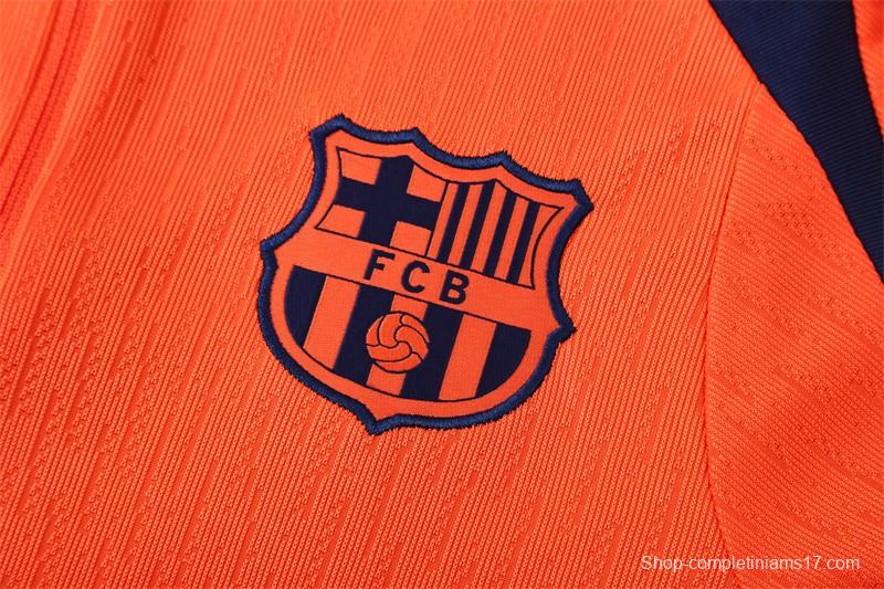 Player Version 25/26 Barcelona Orange T90 Half Zipper Jacket+Long Pants
