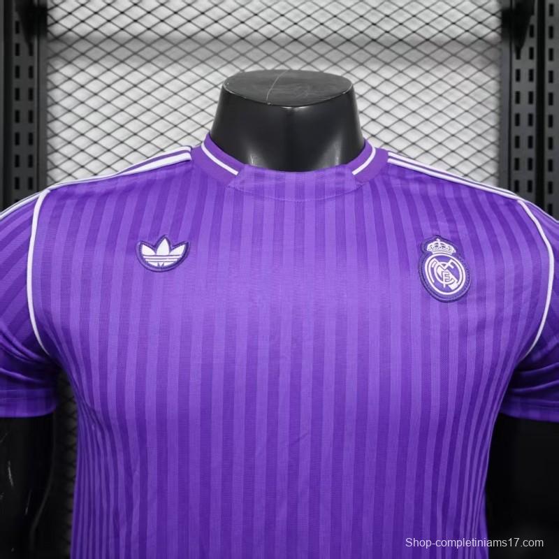 Player Version 25/26 Real Madrid Purple Adidas Original Casual Jersey