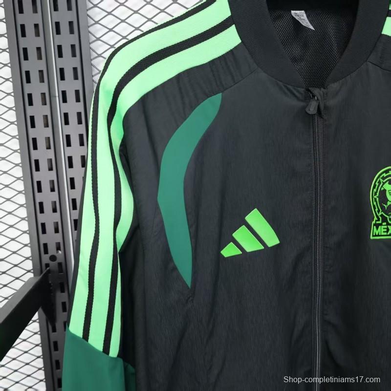 Player Version 2025 Mexico Black/Green Windbreaker (with Inner Lining)