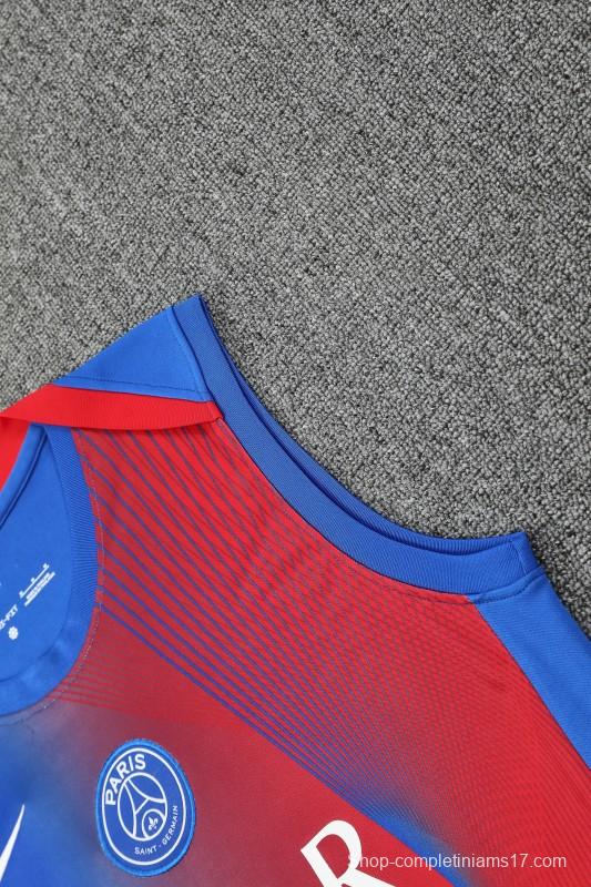 25/26 PSG Red/Blue Vest Jersey+Shorts