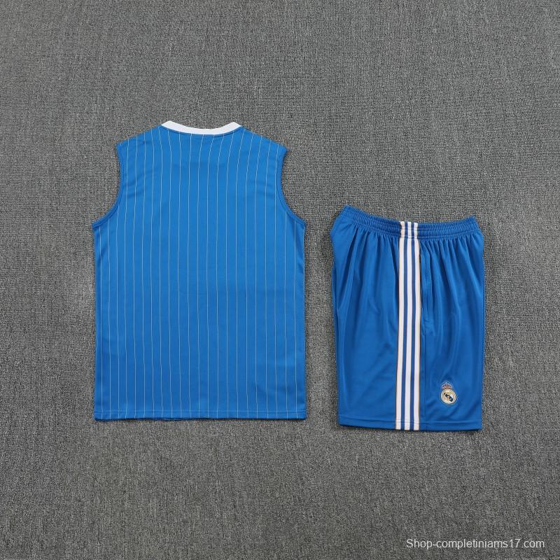 25/26 Real Madrid Adidas Original Blue Vest Jersey+Shorts