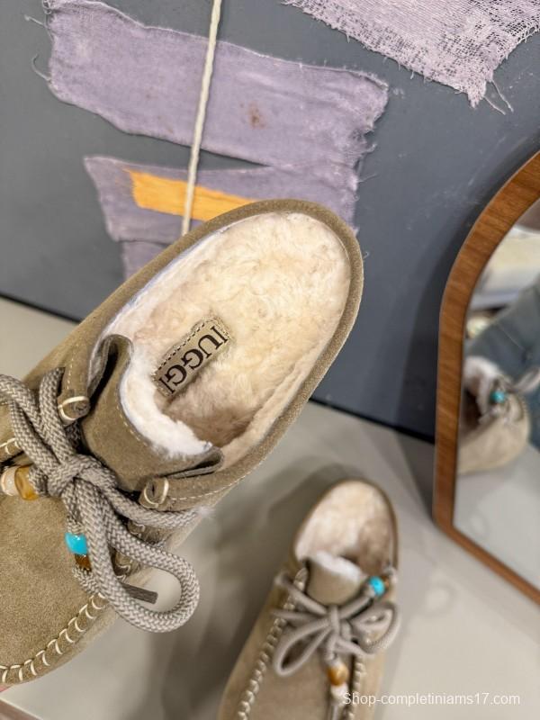 UGG 2025 SS Wool Slippers with Retro Buckle - KFY00240