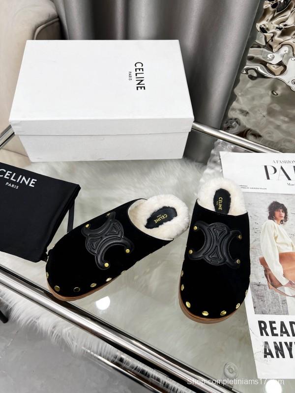 CELINE 2025 SS Studded Birkenstock Sandals - LY00270