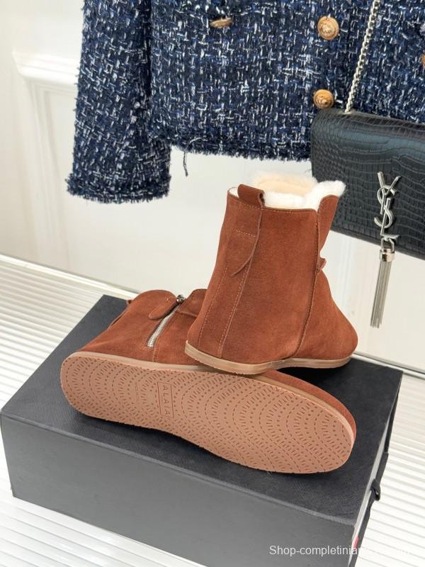 ALAIA Minimalist Side Zipper Retro Snow Boots - KFY00320